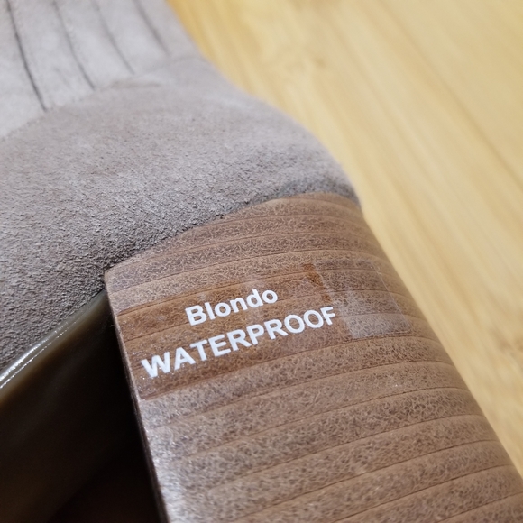 🌸 NWT Blondo Laureece Booties Ankle Boots Beige Nude Suede Waterproof Size 11 - Picture 10 of 12